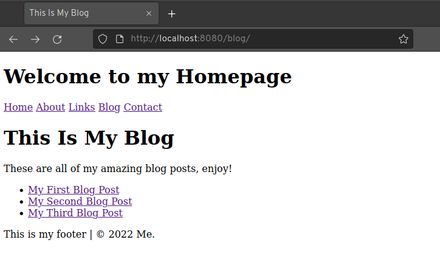 A view of what your blog page should look like